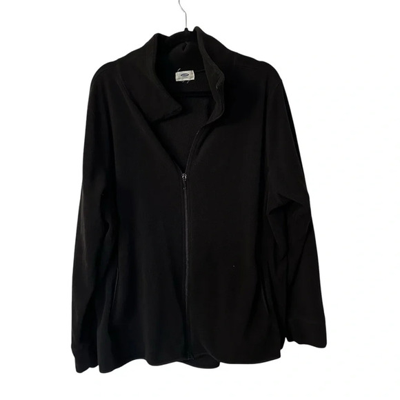 Old Navy Women’s Black Long Sleeve Zipper Front Fleece Jacket Size XXL GUC - Picture 1 of 8